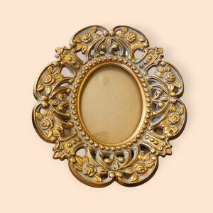 Vintage Ornate Gold-Tone Cameo Frame Amalie von Schintling by Joseph Steiler